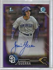 Javier Guerra 2016 Bowman Chrome Purple Refractor Autograph #084/250