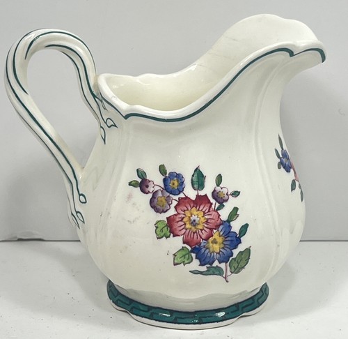Wedgwood Etruria England Floral Basket CREAMER Scalloped Edge VERY NICE - Picture 9 of 12