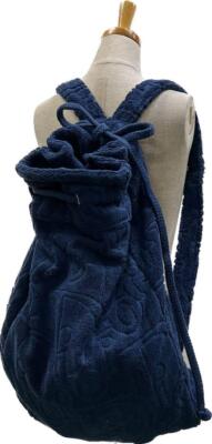 Dior Backpack Type Beach Towel Integrated Beach Bag Cotton Navy Made In France