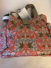 Eco One Floral 7Pc Canvas Lunch Tote Food Containers Water Bottle Freezer Block