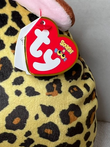 2021 TY Squish-a-Boos LIVVIE the Leopard Cushion Pillow Plush (Small Size 10") - Picture 2 of 9