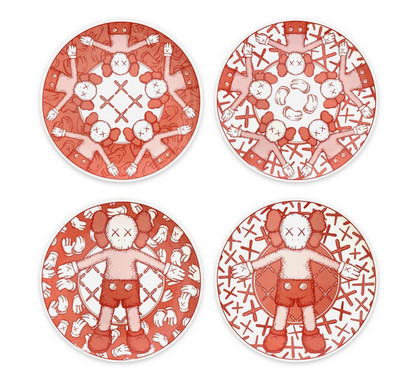 KAWS - QATAR - LIMITED EDITION EXCLUSIVE 4 x CERAMIC PLATE SET