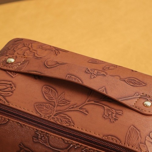 Exquisite Pattern Travel Makeup Bag Vintage Toiletry Organizer Skincare Bag - Picture 4 of 12