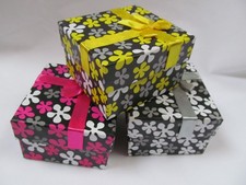 12x Square Flower Design Gift Boxes For Jewellery Bracelet Necklace Watch