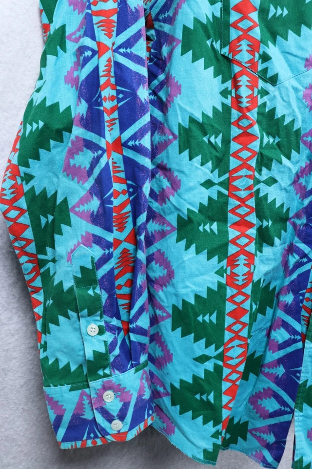 VTG Wrangler Brushpopper 17x35 Western Aztec Cowboy Rodeo 90s - Image 3 of 4