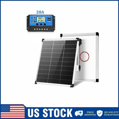 50W 12V Solar Panel Controller Kit Mono N-Type High-Efficiency Roof RV Boat Home