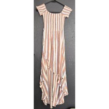 Show Me Your Mumu Striped Smocked High-Low Maxi Dress Multicolor Small