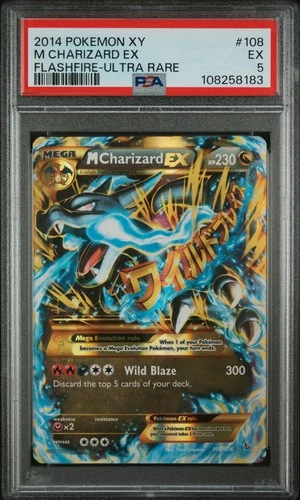 POKEMON M CHARIZARD EX 2014 XY FLASHFIRE-ULTRA RARE #108 PSA 5