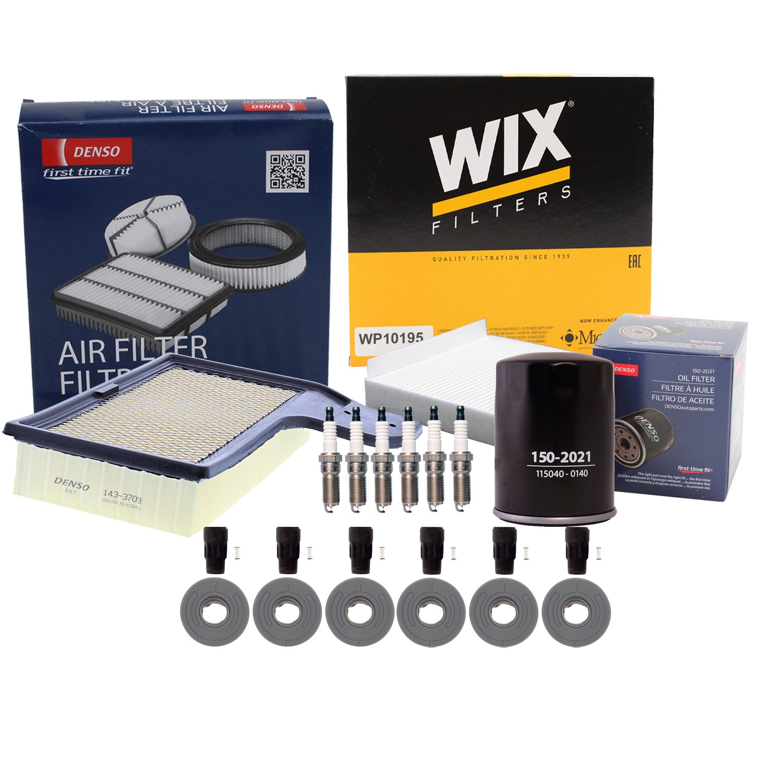 Denso Tune Up Kit NGK 6 Spark Plugs  Boots Kit for Mustang 3.7L V6 GAS Vin M