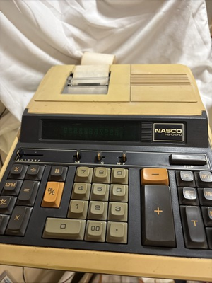 #ad #ad Vintage 10 Key Adding Machine Calculator NASCO NS 1015PD Print Display Japan $17.77