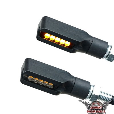 LED Motorrad Mini Blinker Corner schwarz e-geprüft für vorn und hinten 1 Paar 