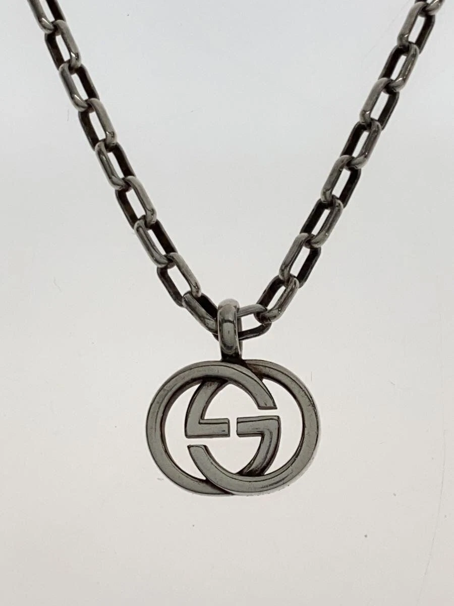 Collana GUCCI SV925 ad incastro G argento con parte superiore parzialmente danneggiata usata