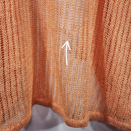 Chicos 2 pc. Open Cardigan Sweater Tank Sz 2-3 Melon Orange Loose Crochet Knit - Picture 11 of 22
