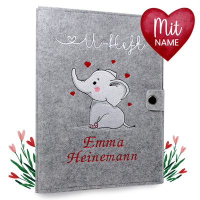 U-Heft und Impfpasshülle aus Filz Personalisierung Name Hülle Untersuchungsheft