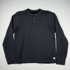 Vuori Sweatshirt Mens Large Gray Henley Long Sleeve Lightweight Performance