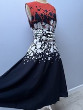 Hobbs Dress Size 10 Fully Lined Red Black & White Excellent Condition