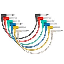 10 Inch Guitar Patch Cable 6-Pack, Guitar Effects Pedal Board Cord, 1/4" TS