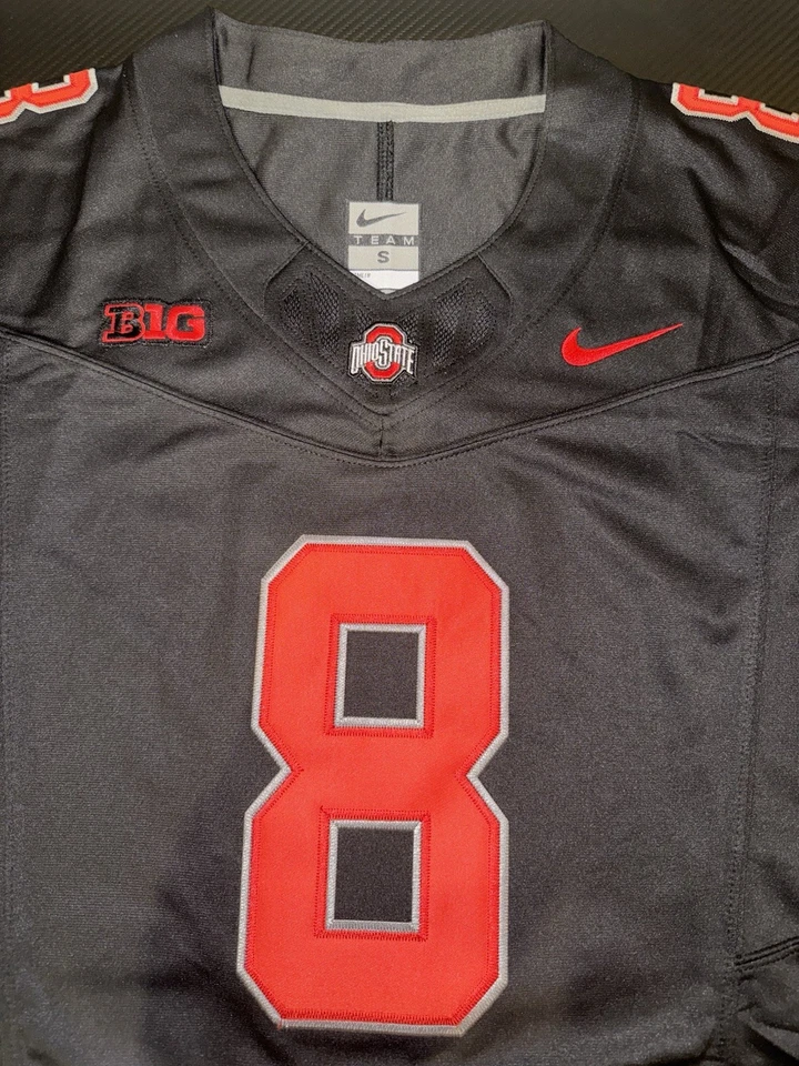 Jersey Arvell Reese Negro Ohio State OSU Buckeyes Cosido 8 FUSIBLES Cosido Foto 2 de 4