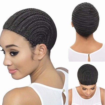 FEEL ME Braided Cap 1Pc Crochet Wig Cap in Cornrow Sew Hair for Making Synthe...