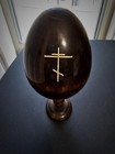 Vintage Russian Wooden Hand Painted Egg Virgin & Child Jesus Signed — photo 3