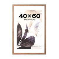 Bilderrahmen Holz 40X60 Cm Braun Passepartout 30X50 Cm Wandmontage Fotorahmen