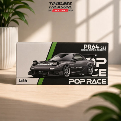 Pop Race Mazda Rx7 Re-Amemiya Gun Metal Widebody Collector Modellauto DieCast