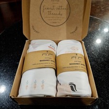 Joey  Joan Bassinet Fitted Sheets 2 Pack Farm Animals 21x36 Milliard Cotton NEW