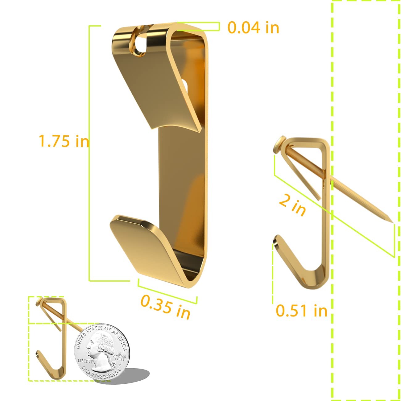 100 Lb Picture Hangers, Picture Hooks for Hanging Pictures, 20Pcs Frame Hooks Pi