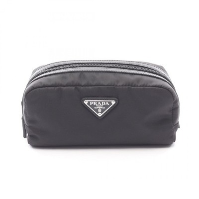 PRADA Triangle Logo Pouch Tasche Handtasche 2NA0452DMHF0002 Nylon Saffiano Le...