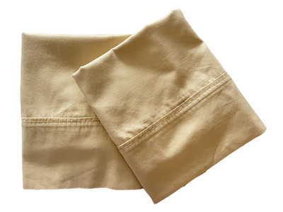 Std/QUEEN Pillowcases 100% Long Staple Cotton CALIFORNIA DESIGN DEN Tan Gold