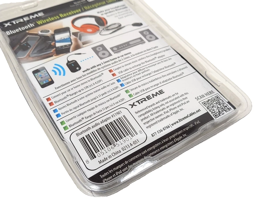 NEW Xtreme Bluetooth Wireless Receiver For Car Or Mobile Audio Stereo SEALED - Image 4 of 4