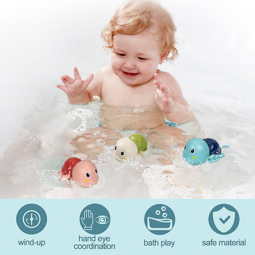Swimming Turtle Bath Toys for Toddlers 1-3, 3 Pack Infant Bathtub Toys - Picture 2 of 6
