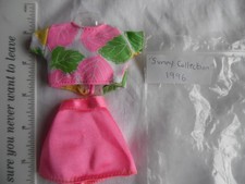 Sindy collection clothes 1996 Flowery top and bright pink skirt