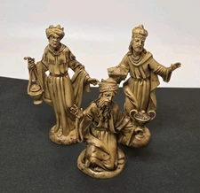 Vtg Fontanini? Three Wise Men Nativity Figures Set Of 3 5" Italy? Replacements 