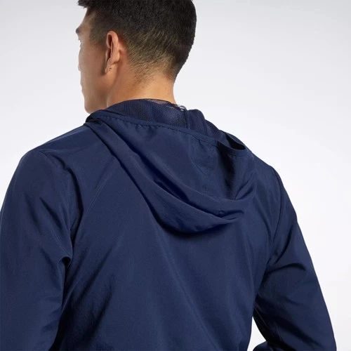 Reebok Men's Training Essentials Jacket Size S Blue Navy Full Zip Light image 6