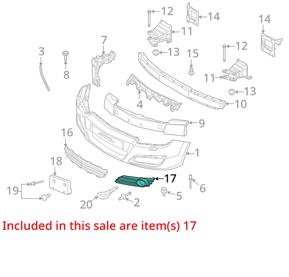 Se adapta a 2008 Saturn Astra Inserto FRT BPR FASCIA 94713453 - NUEVO FABRICANTE DE EQUIPOS ORIGINALES 94713453 Foto 3 de 4