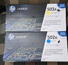 Set New/Sealed HP Laserjet 502A Toner Q6472A / Q6471A Genuine Yellow / Cyan OEM