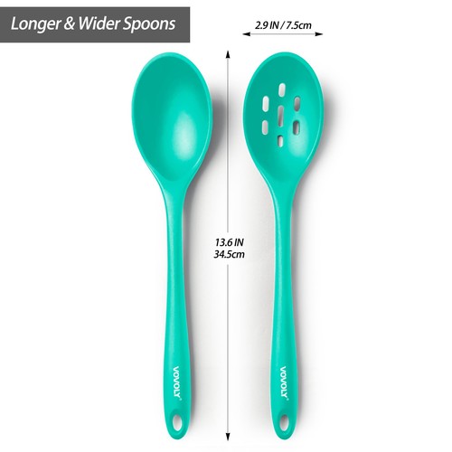 Silicone Spoons for Cooking - Extra Large Kitchen Spoons for Mixing, Serving,... - Picture 3 of 9