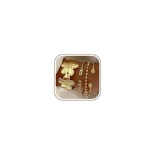 Gold Bangle Bracelets for Women, Dainty Floral 14K chunky, 4 Pcs-Floral