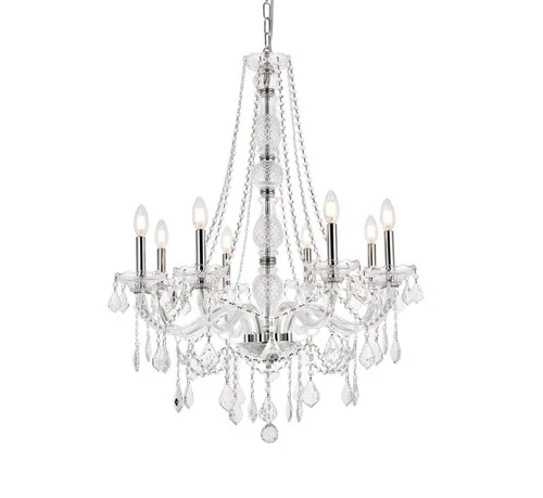 Elegant Lighting Verona 28" 8 Light Royal Crystal Chandelier - Picture 3 of 6