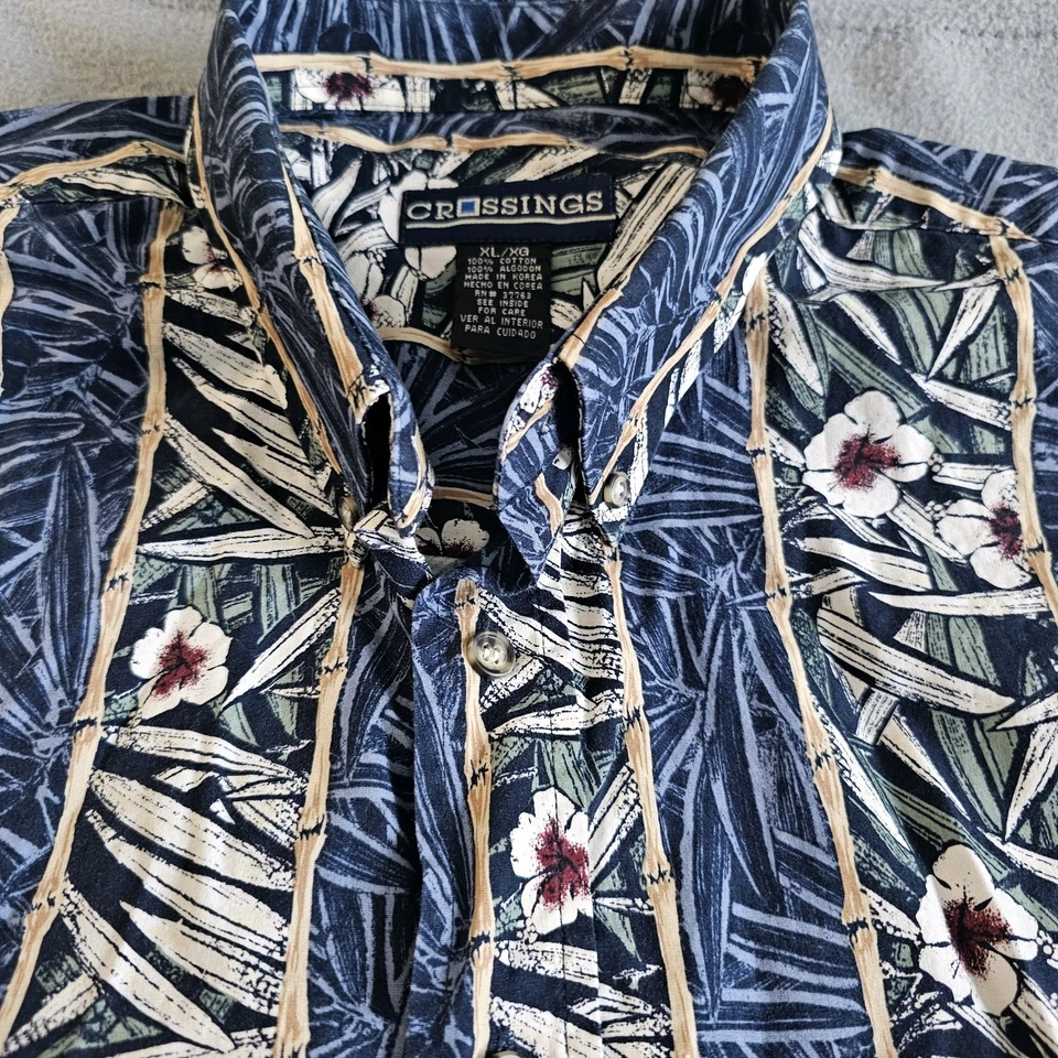 Camisa de hombre manga corta con botones talla XL con estampado floral estilo hawaiano Foto 4 de 4