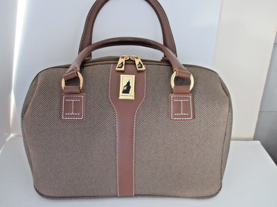 London Fog Oxford Tweed Carry On Overnight Bag Brown Style 7000