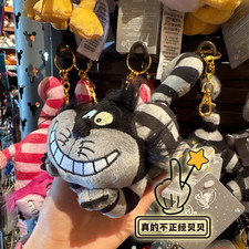 Auténtico Hong Kong Disney Gato de Cheshire Negro Lindo Llavero de Peluche Regalo Nuevo