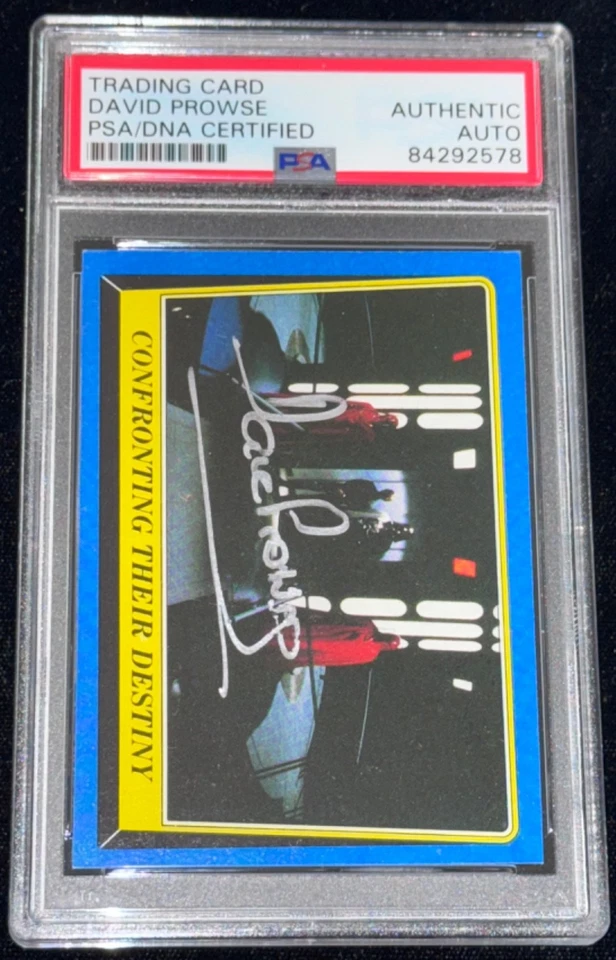Dave Prowse "Darth Vader" Topps STAR WARS ROTJ Signed Rookie Card Auto (RC) PSA - Image 2 of 4