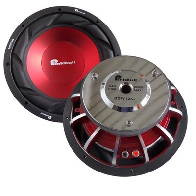 Pinkbull 12'' Car HiFi Subwoofer 800W | Tiefer Bass | 4/8 Ohm | Rot