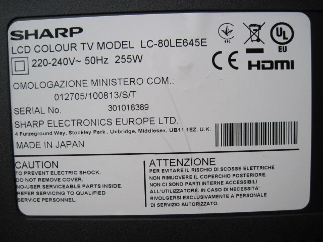 Câble Nappe LED Pour TV Sharp LC-90LE657U – Ouvert Mais Neuf