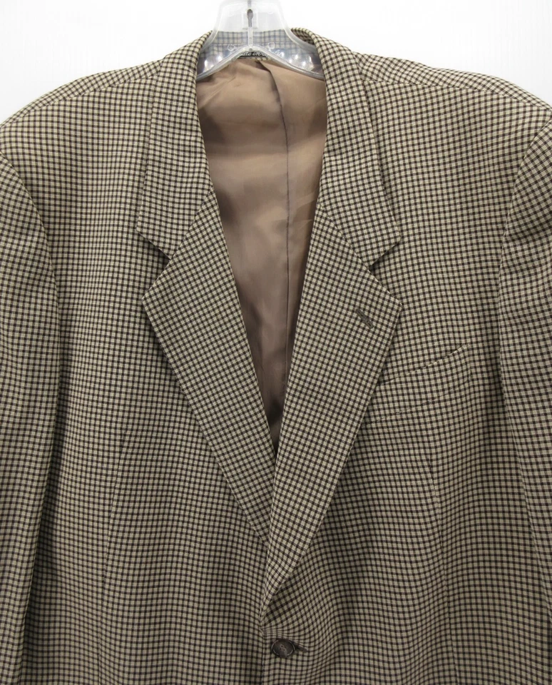 Abrigo Deportivo DE COLECCIÓN Giorgio Armani Hombres 46 Marrón Mani Blazer Lana Cuadros Italia * Foto 2 de 4