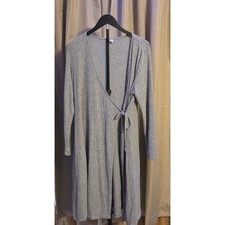 Old Navy Ribbed Knit Wrap Dress Women's Size XL Gray