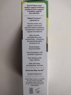 Good Clean Love Naked Coconut Water & Coconut Oil Based Personal Lubricant  NEW