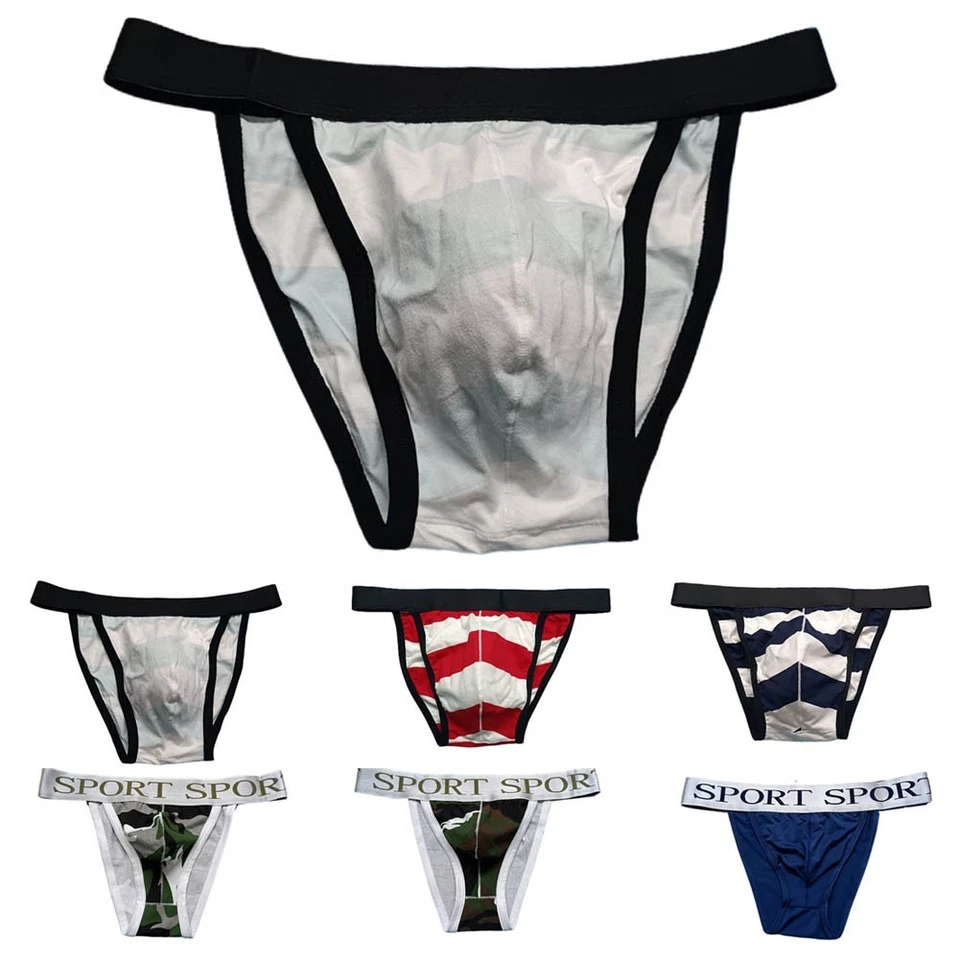Slip intimo uomo bikini quotidiano cotone traspirante jockstrap lingerie - Immagine 2 di 4